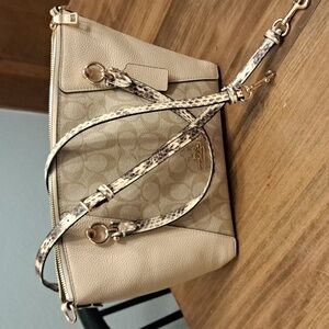 Coach Kacey Satchel In Colorblock Signature Canvas, Leather So Pretty